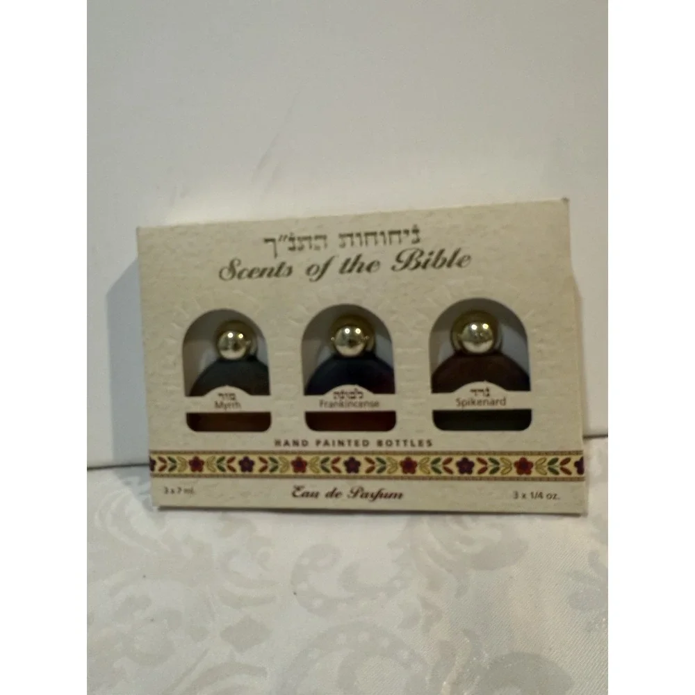 Scents of the Bible Eau de Parfum set by Ein Gedi featuring hand-painted bottles